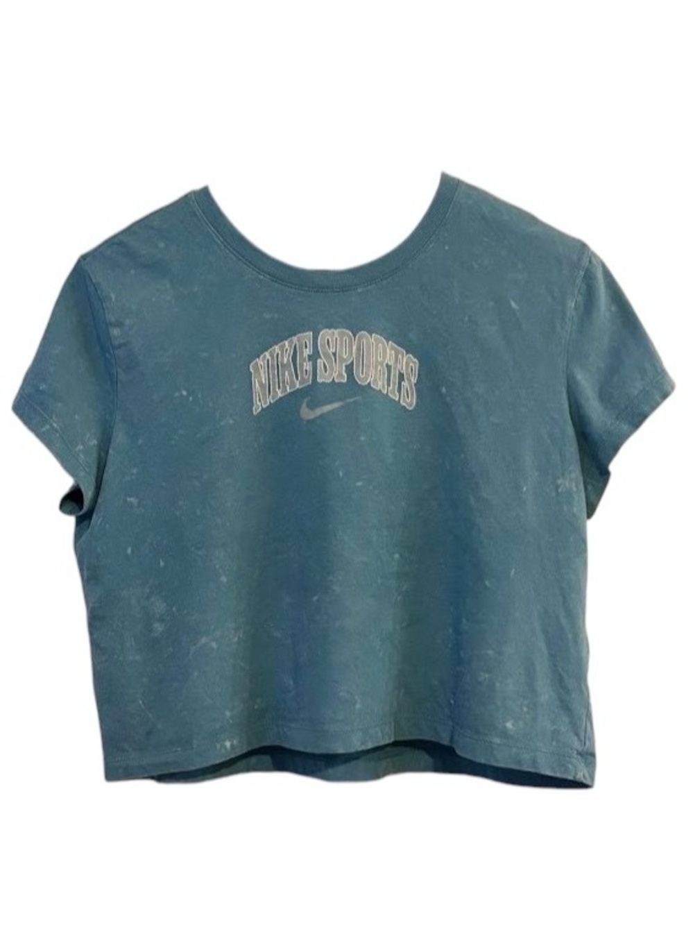 Nike Sportswear Phoenix Boxy Retro Logo Smokey Blue Crop Tee Size M